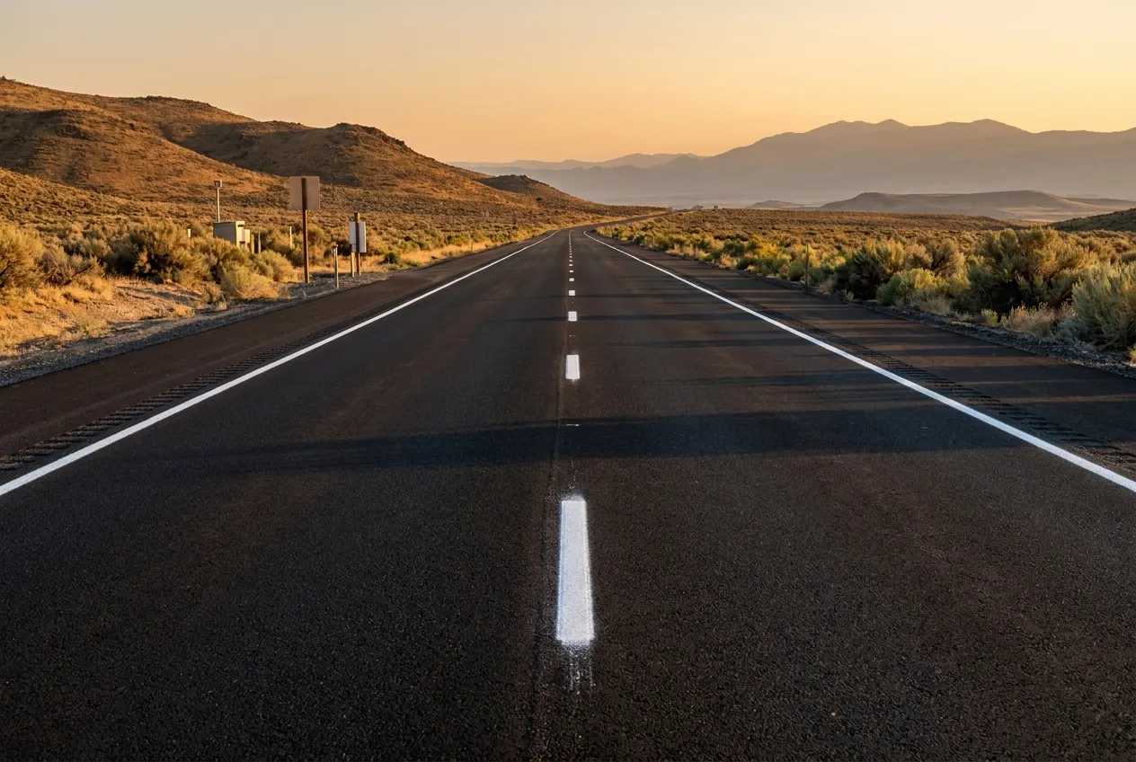 Carretera pavimentada en zona montañosa, representativa de los proyectos viales de ITT